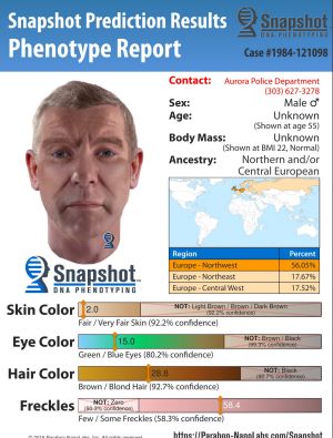 Parabon's composite pics of the murder suspect in the Aurora, Colardo serial murders case of possible suspect at 55 ...